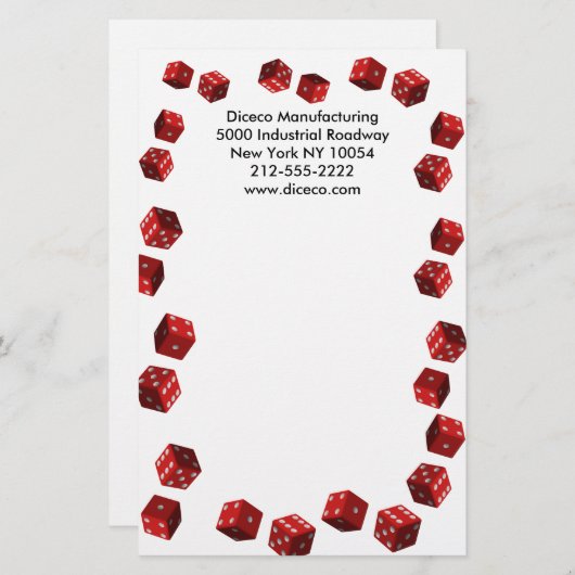 Dice Players Papeterie (Devant / Derrière)