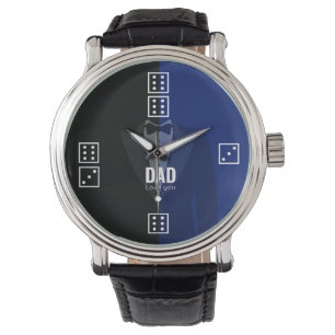 Dice pois dés motif bleu/noir montre