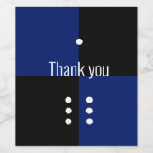 Dice polka dots dice patroon blue & black wijn etiket (Enkel label)