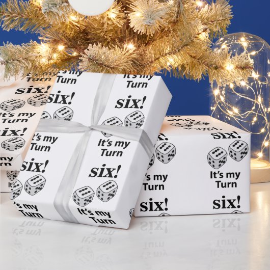 Dice Rolling Six Het is mijn beurt Roll Dice Cadeaupapier (Feestdagen)