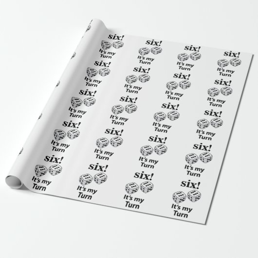 Dice Rolling Six Het is mijn beurt Roll Dice Cadeaupapier (Uitgerold)