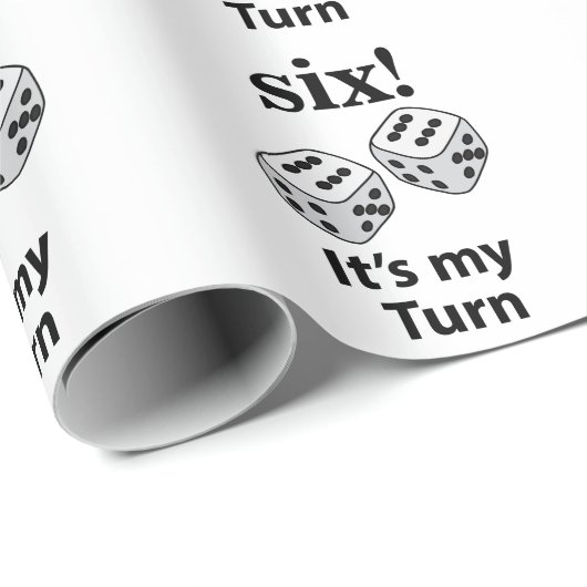 Dice Rolling Six Het is mijn beurt Roll Dice Cadeaupapier (Rol Hoek)