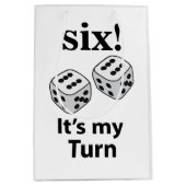 Dice Rolling Six Het is mijn beurt Roll Dice Medium Cadeauzakje (Voorkant)