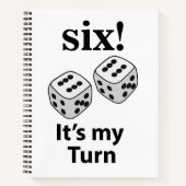Dice Rolling Six Het is mijn beurt Roll Dice Notitieboek (Voorkant)