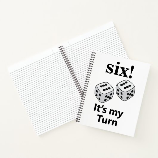 Dice Rolling Six Het is mijn beurt Roll Dice Notitieboek (Binnen)