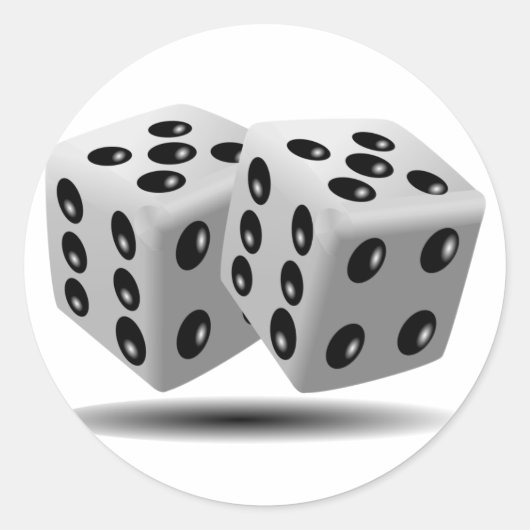 Dice Ronde Sticker (Voorkant)