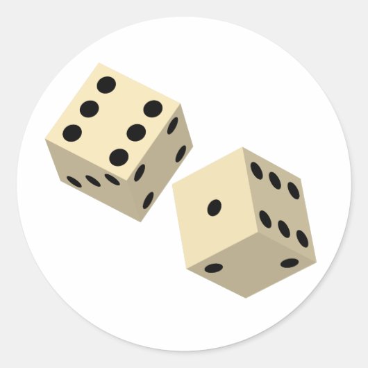 Dice Ronde Sticker (Voorkant)