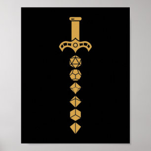 Dice Sword van de Paladin Tabletop RPG Poster
