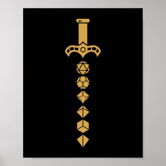 Dice Sword van de Paladin Tabletop RPG Poster (Voorkant)