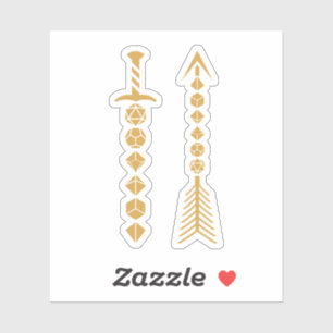 Dice Zwaard en Dice Arrow Brons Sticker