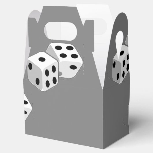 Dices op grijs patroon bedankdoosjes (Geopend)