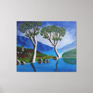 Dicht bij de DMZ Korea River Lookout Tower Canvas Afdruk