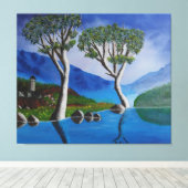 Dicht bij de DMZ Korea River Lookout Tower Canvas Afdruk (Insitu (Houten vloer))