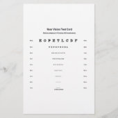 Dicht gezichtsvermogen Test Card Visual Acuity Exa Briefpapier (Voorkant)