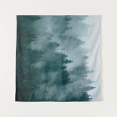 Dichtbevolkt landschap met bosbos in de  van de hi wandkleed (Voorkant (horizontaal))