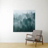 Dichtbevolkt landschap met bosbos in de  van de hi wandkleed (In situ)