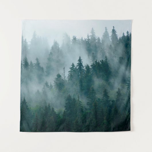 Dichtbevolkt landschap met bosbos in de  van de hi wandkleed (Voorkant)