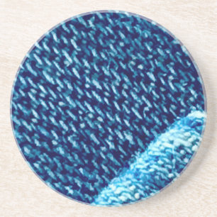 Dichtbij blauwe denim stof textuur zandsteen onderzetter