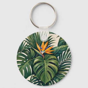 Dichtbij Exotisch Blad Sleutelhanger