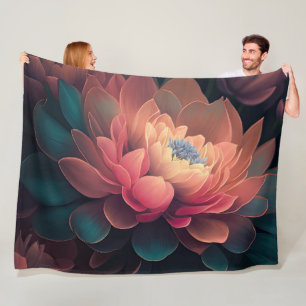 Dichtbij geschilderde bloemen vet fleece deken