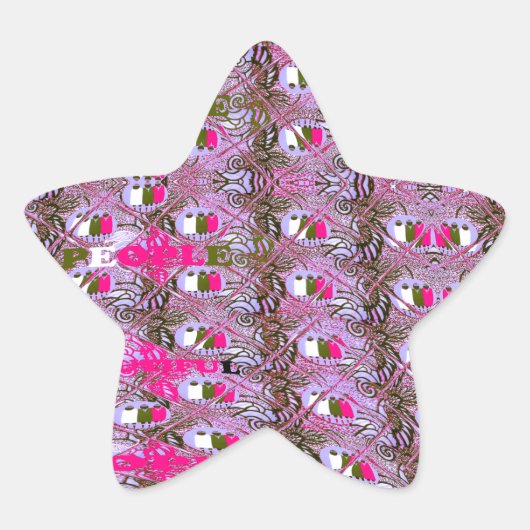 Dichte en ingewikkelde Abstracte patroonkunst afdr Ster Sticker (Voorkant)