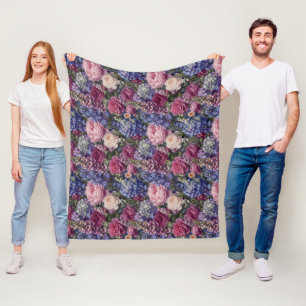 Dichte Engelse Tuin Bloemstuk Fleece Deken