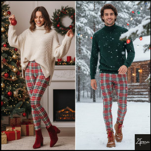 Dichte Rood Groene Kerst Geruite Schotlandse Ruit Leggings