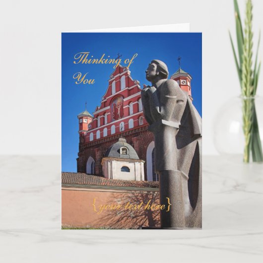 Dichter Adomas Mickevicius, Vilnius - het Denken Kaart (Voorkant)