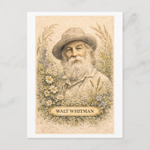Dichter Walt Whitman in vintage stijl Briefkaart
