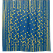 Dichtheid in Lapis Blue en Primrose Yellow Douchegordijn (Voorkant)