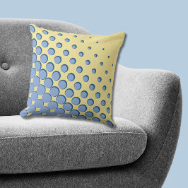 Dichtheid Regelmatige Blauwe Gele Halftone Stippen Kussen