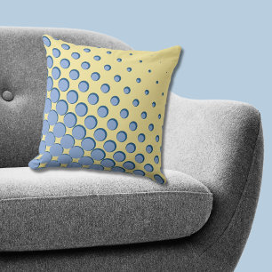 Dichtheid Regelmatige Blauwe Gele Halftone Stippen Kussen