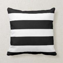 Dick Black en White Striped Decorative Throw 