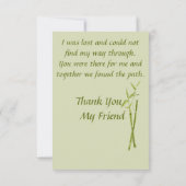 Dick Green Bamboo verbergt het pad Dank u wel Bedankkaart (Achterkant)