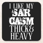 Dick & Heavy Sarcasm Vierkante Kartonnen Onderzetter (Voorkant)