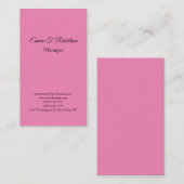 Dick modern trendy minimalistisch roze vrouwtje visitekaartje (Voorkant / Achterkant)