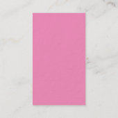 Dick modern trendy minimalistisch roze vrouwtje visitekaartje (Achterkant)