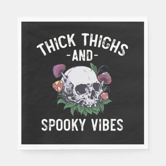 Dick thighs en Spooky Vibes Halloween Matching Servet (Voorkant)
