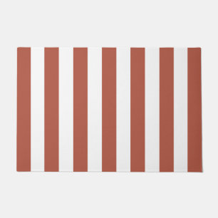 Dick Verticale strepen Terracotta & White Striped Deurmat