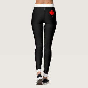 Dick Waistband met Red Maple Leaf aan de achterkan Leggings