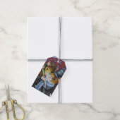 Dickens Kerstkerst Carol Waterverf Art Cadeaulabel (Met Touw)