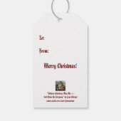 Dickens Kerstkerst Carol Waterverf Art Cadeaulabel (Achterkant)