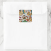 Dickens kerstmuizen Waterverf Vierkante Sticker (Tas)