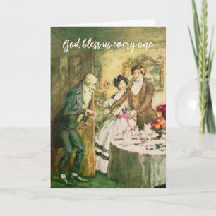 Dickens Scrooge  Illustratie Kerstmis Kaart