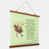 Dickinson Hope Poem & Crown Bird Hangend Wandkleed (Gebogen)