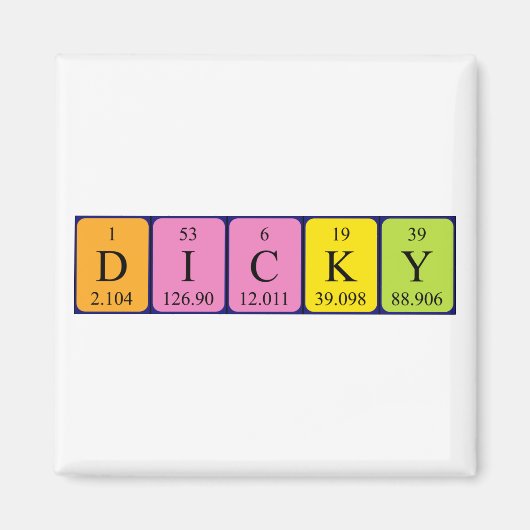 Dicky periodiek table name magnet magneet (Voorkant)