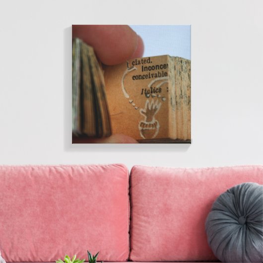 DicofrAngle Miniatuur Book Hand Drawing Canvas (Insitu (Woonkamer))