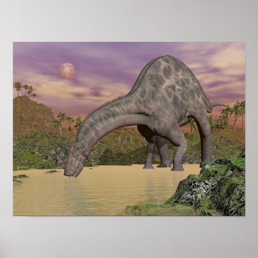 Dicraeosaurus dinosaur drink 3D rendering Poster (Voorkant)