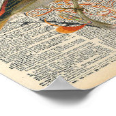 dictionary Art Red Oranje Bird Art Poster (Hoek)