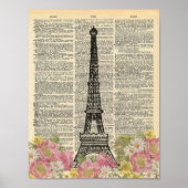  dictionary Art Romantic Paris Eiffel Tower Poster (Voorkant)